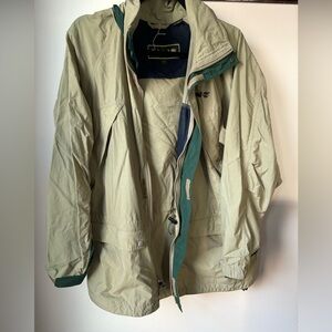 Timberland Men's Tan and Green Windbreaker